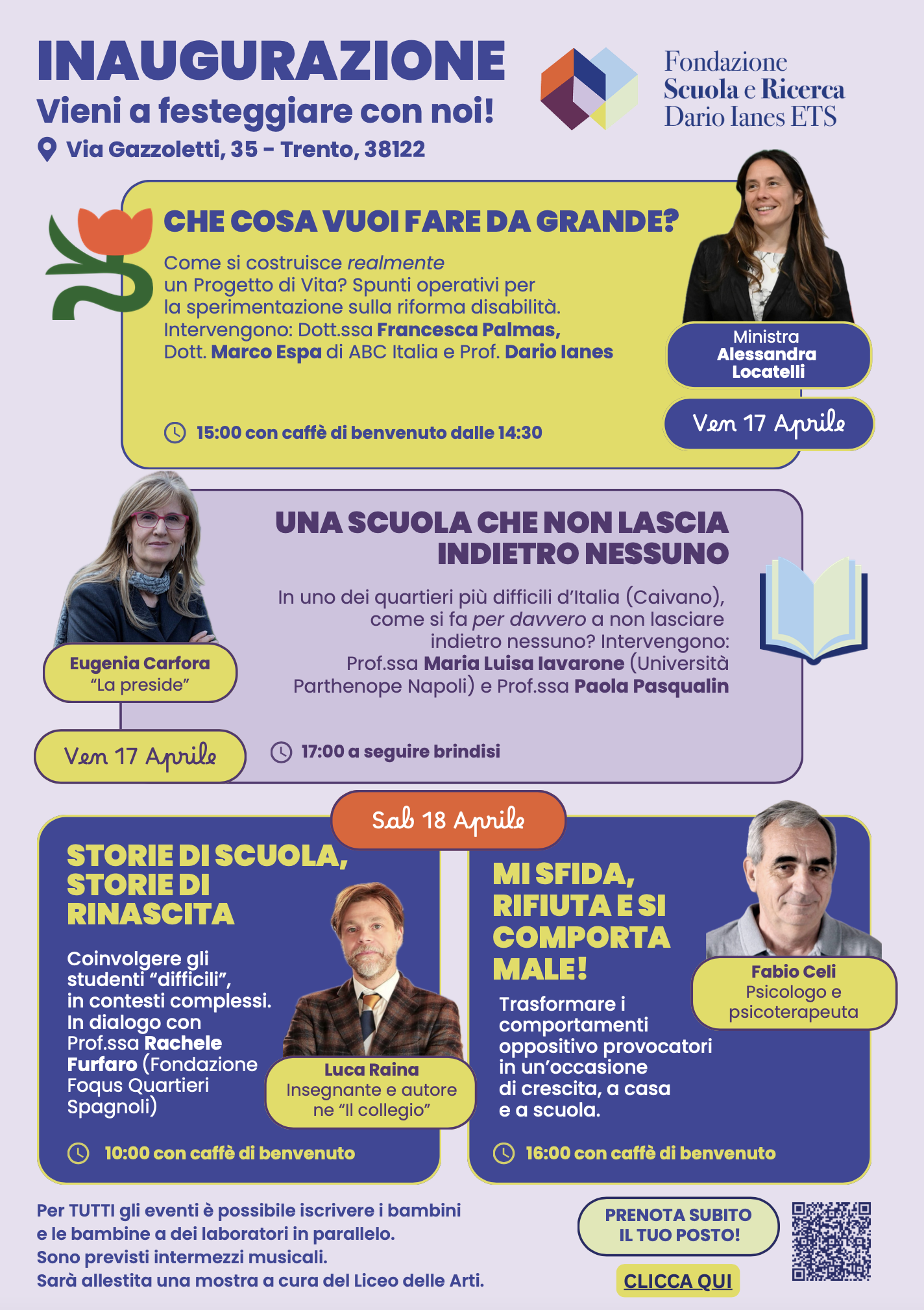 Locandina inaugurazione del 17 e 18 aprile 2026